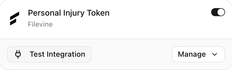 Active toggle on a credential card