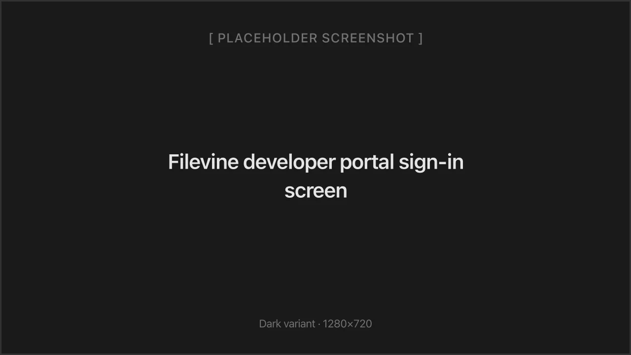 Filevine developer portal sign-in screen