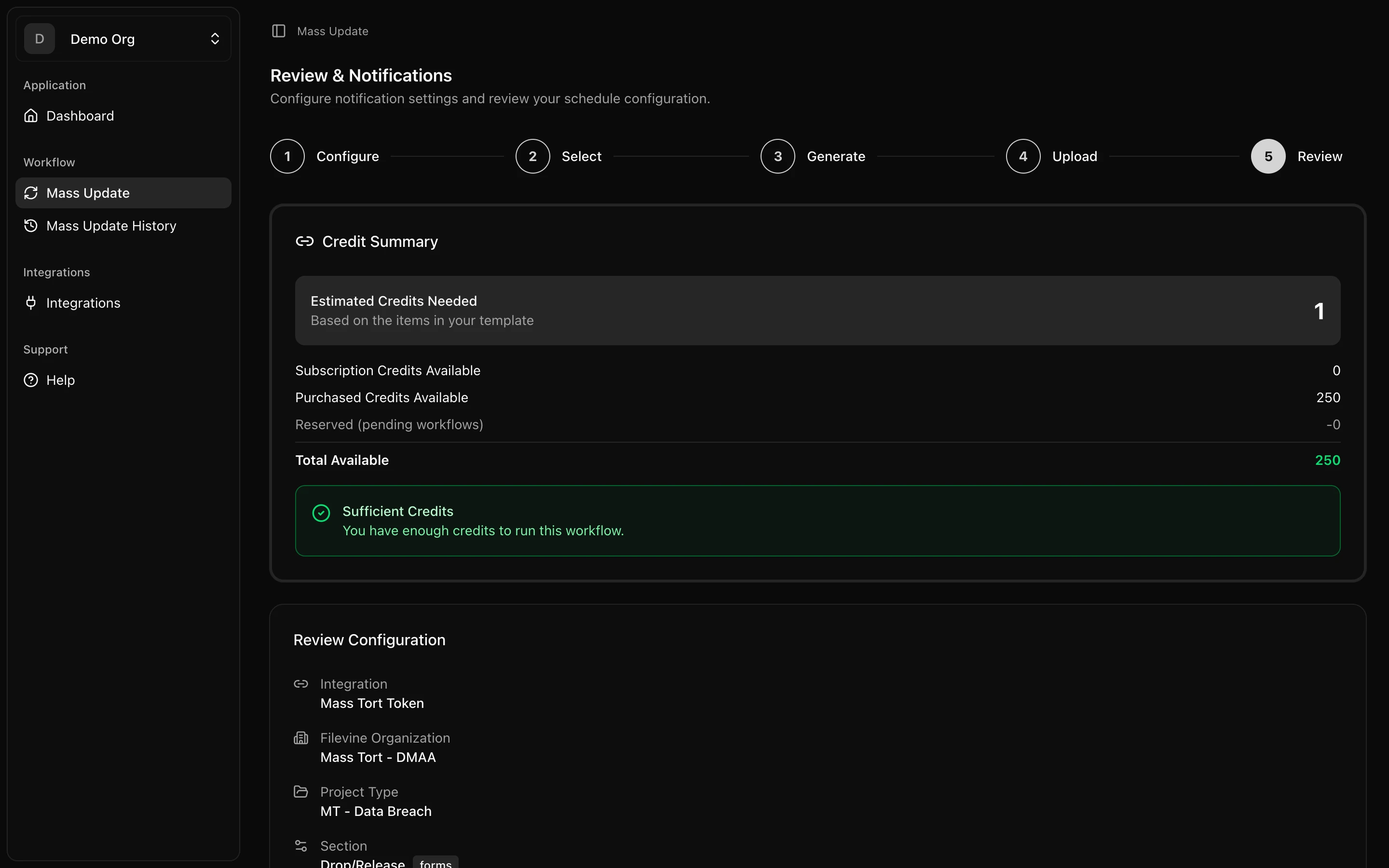 Credit cost confirmation modal