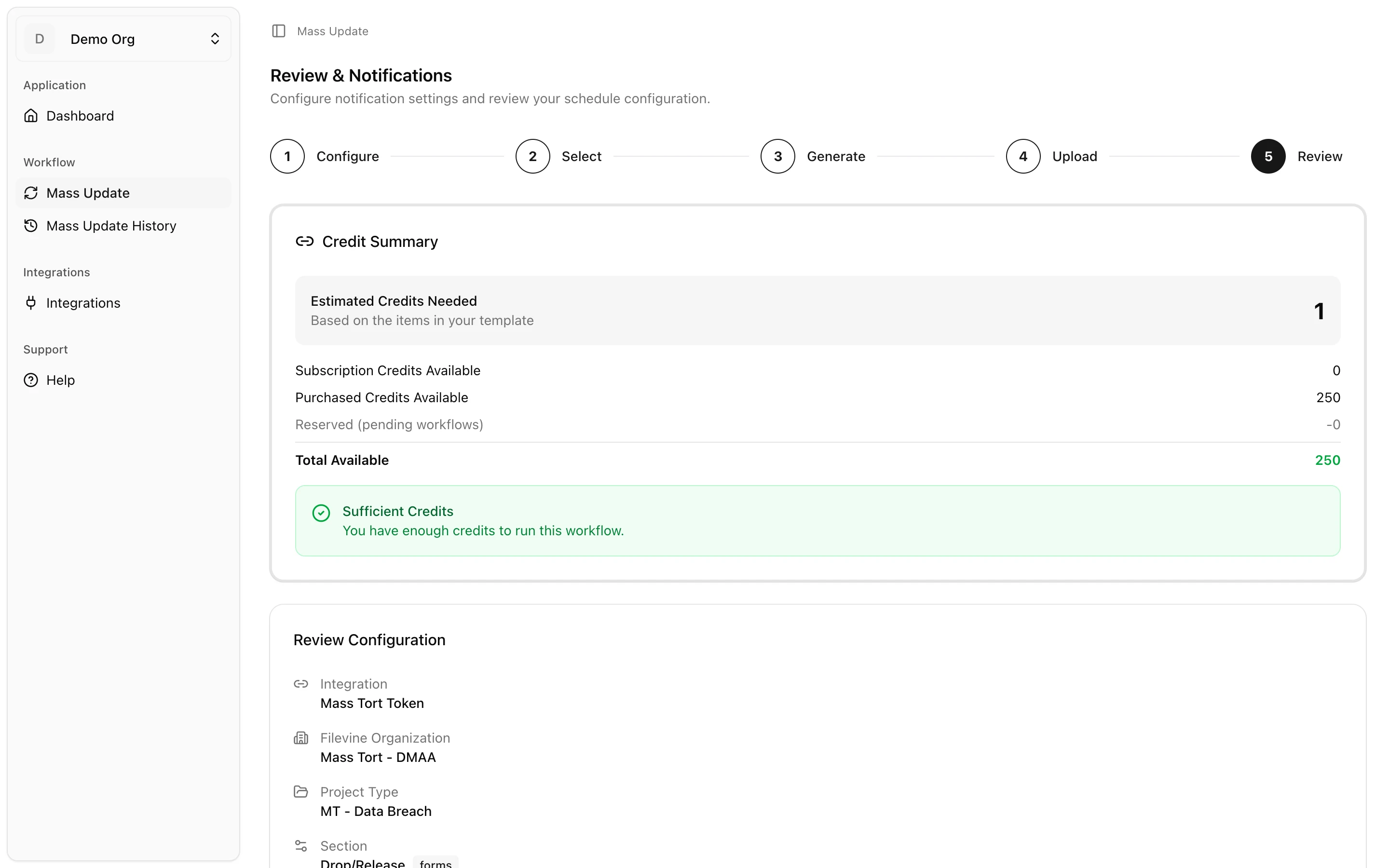 Credit cost confirmation modal