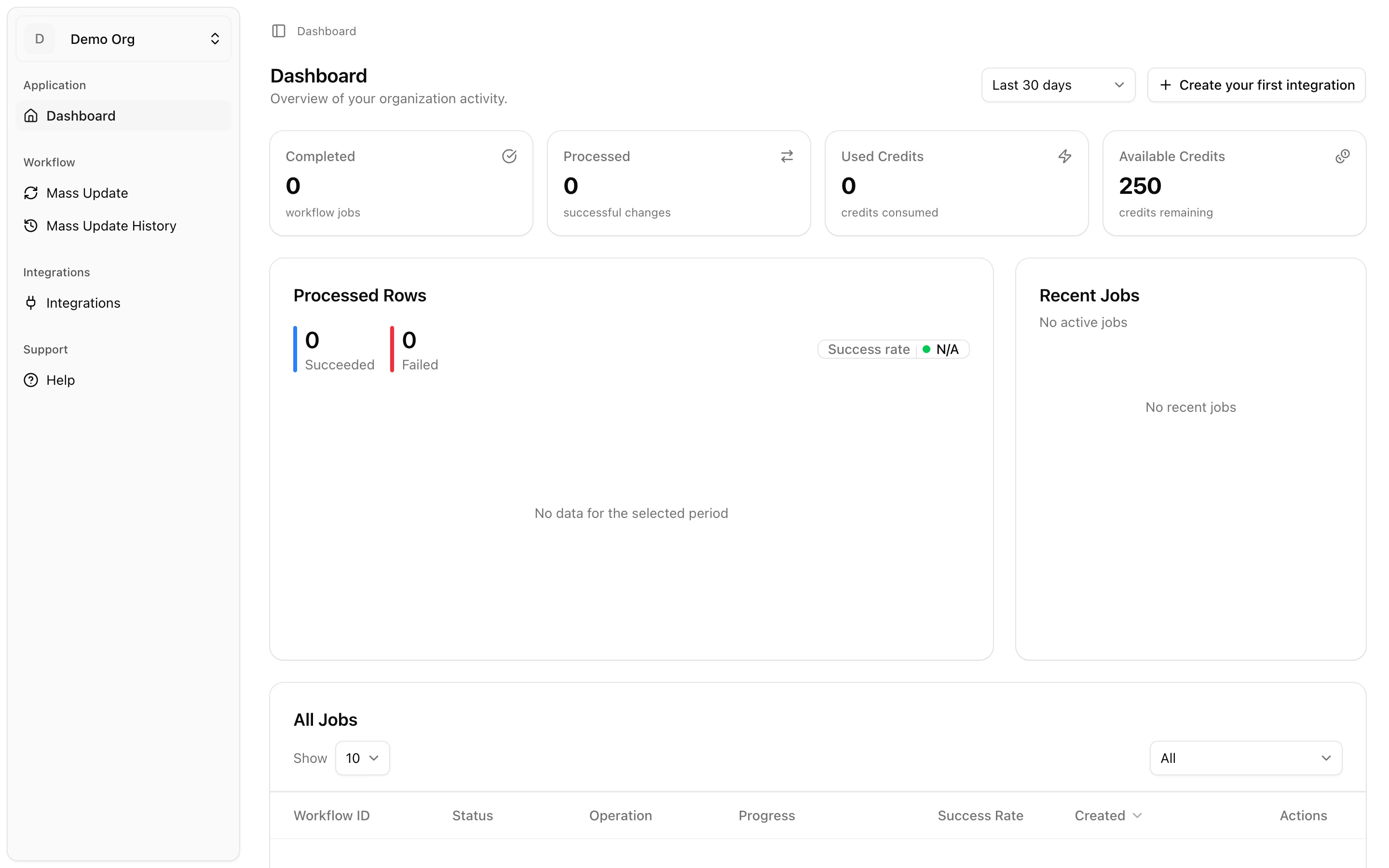 VineMerge dashboard after signup